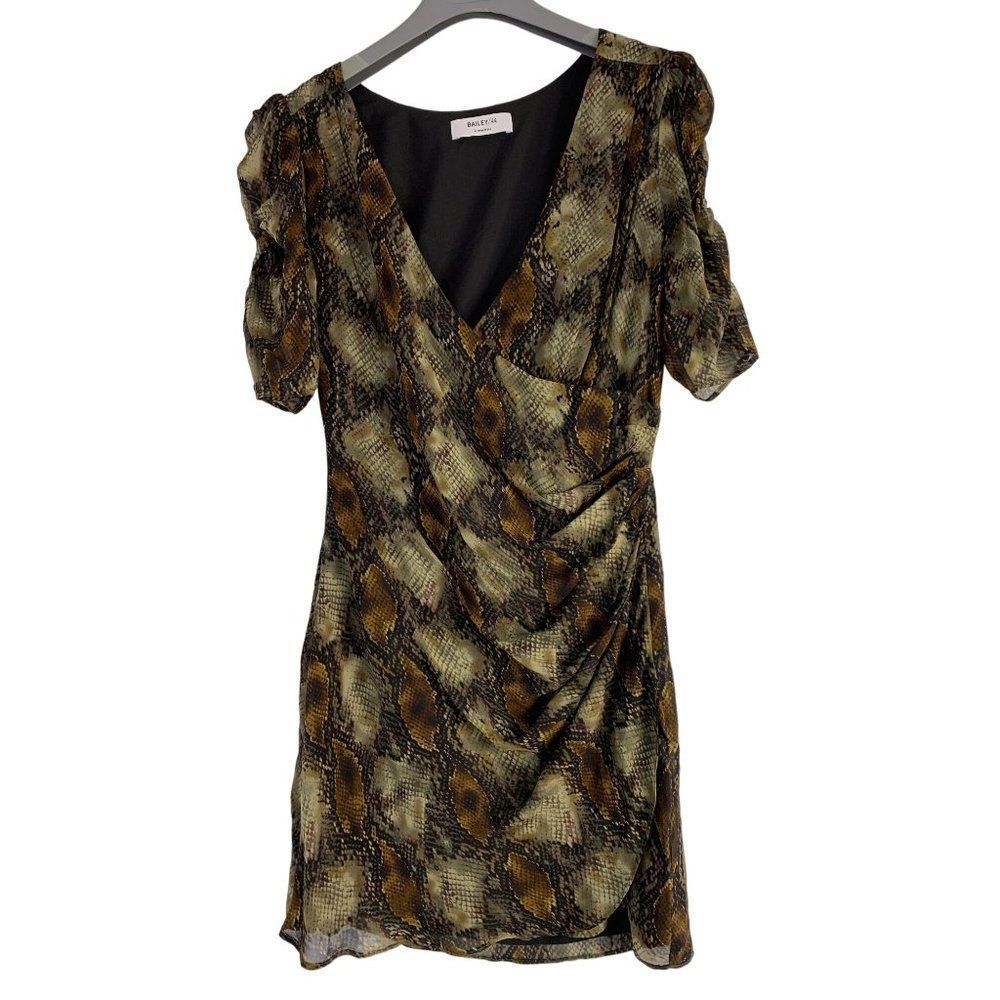 Bailey/44 womens mini chiffon animal print dress wrap Size Small 4 NWOT 6076
